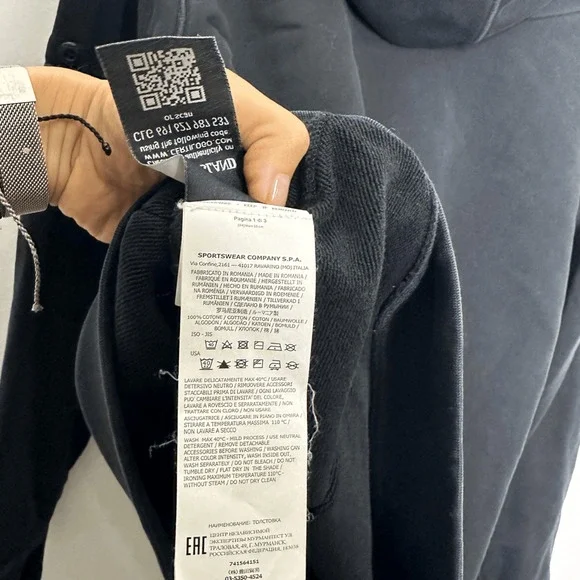 STONE ISLAND Cotton Logo Hoodie Mens S Black logo buttons - Picture 7 of 8